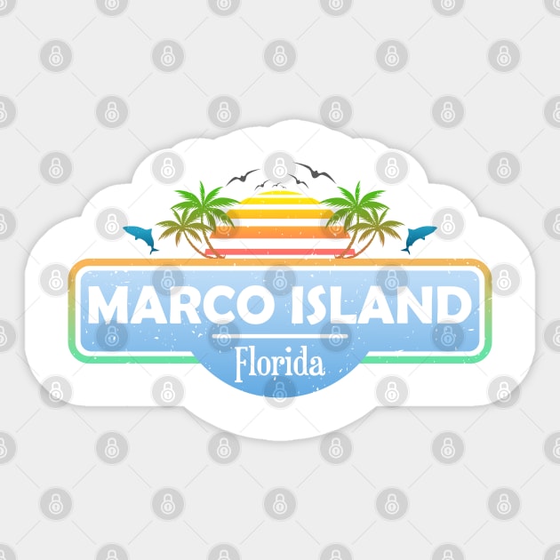 Marco Island Beach Florida, Palm Trees Sunset Summer Sticker by Jahmar Anderson